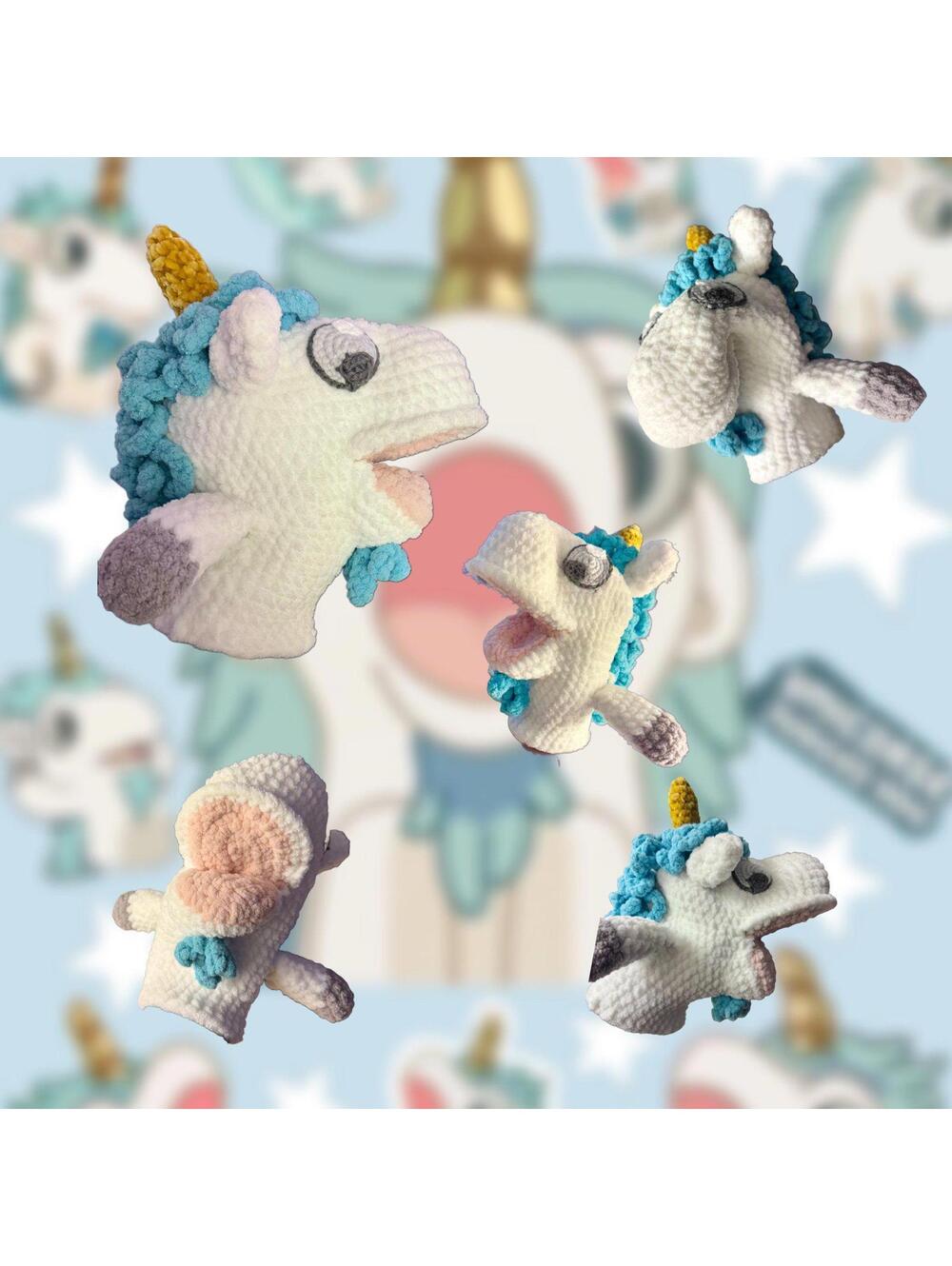 Handmade Unicorse From Bluey, Puppet Unicorn Crochet 10” - Picture 6 of 6